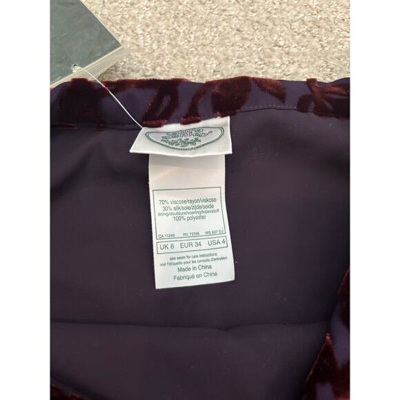 Deadstock Vintage NWT Laura Ashley Velvet Silk Maxi Skirt Whimsical Fairy - Picture 7 of 8